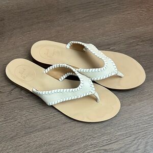 Jack Rogers White and Tan Sandals